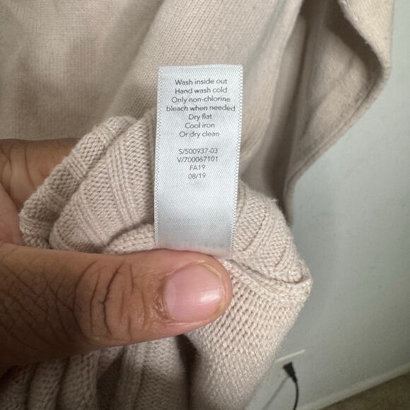 Athleta Wool Cashmere Sweater XS Beige V-Neck Pullover Fall Winter Cozy - Picture 8 of 12